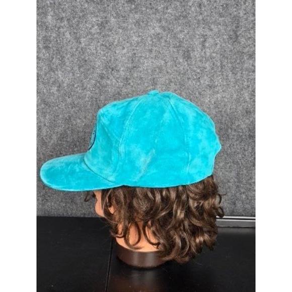 VTG Turquoise Suede Beaver Creek Baseball Cap Adjustable Ski Country Imports - Picture 5 of 9